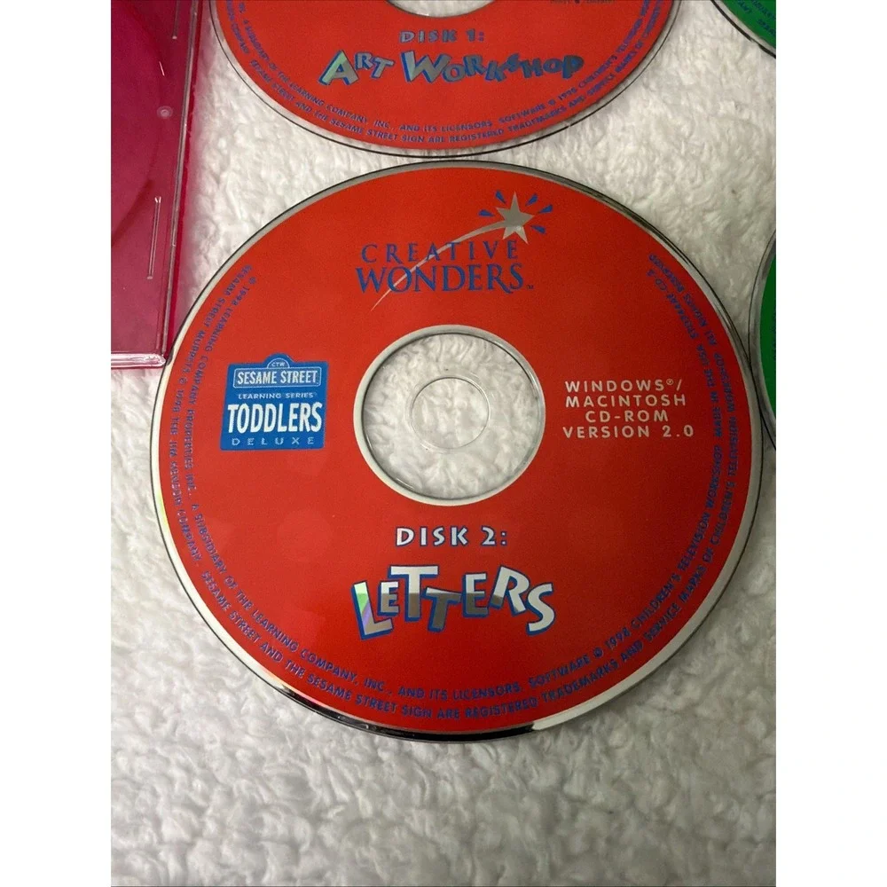 Sesame Street Elmo's Preschool & Toddlers Deluxe 4 PC CD ROM HTF Creative Wonder